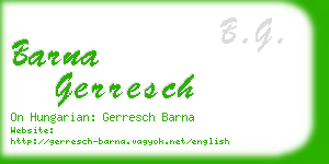 barna gerresch business card